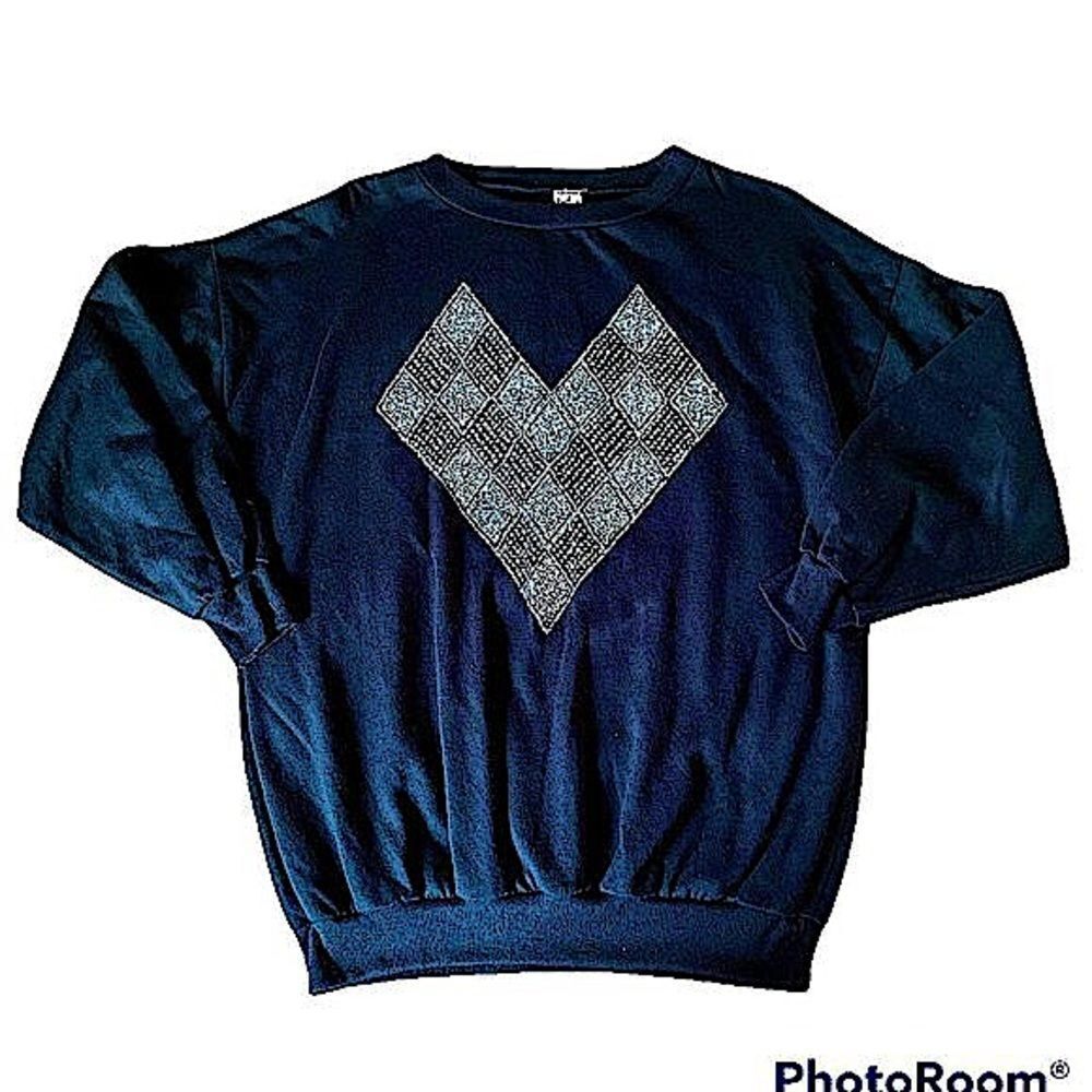 Vintage Sparkly Silver Glitter Heart design sweatshirt